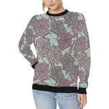 Spider web cobweb design color pattern Women's Crew Neck Sweatshirt