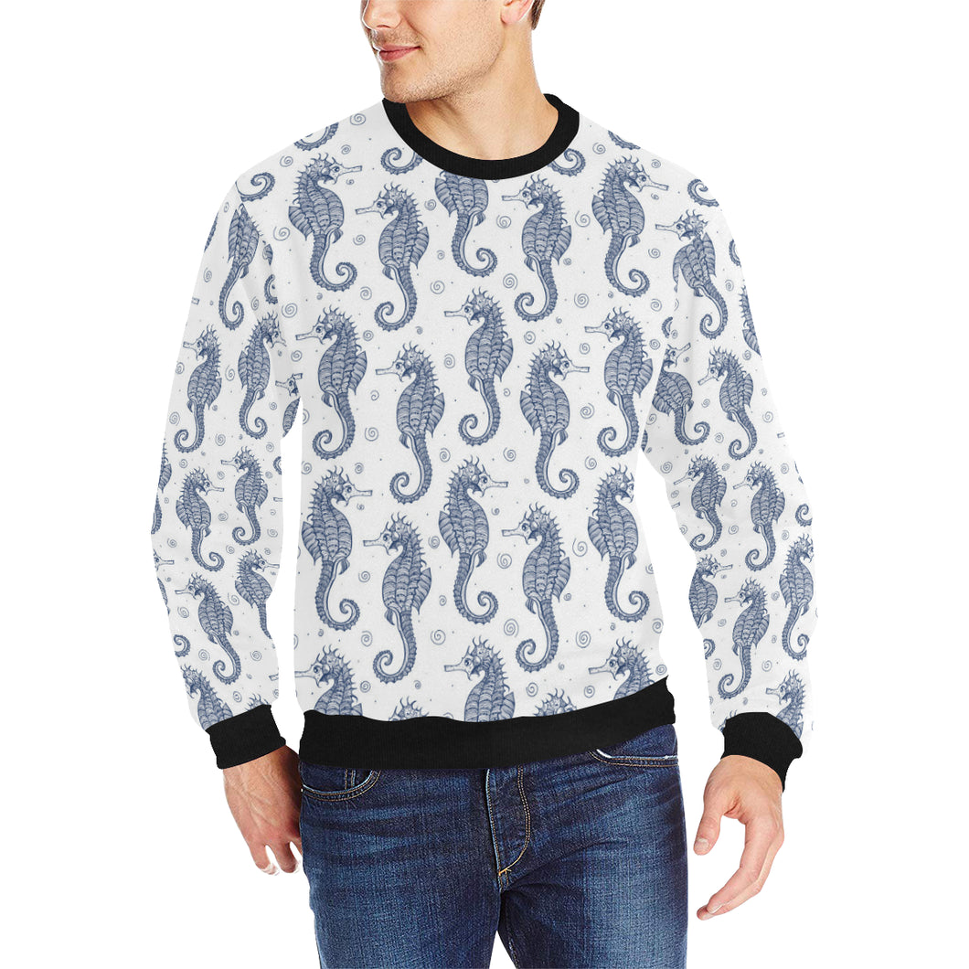 Seahorse pattern background Men's Crew Neck Sweatshirt