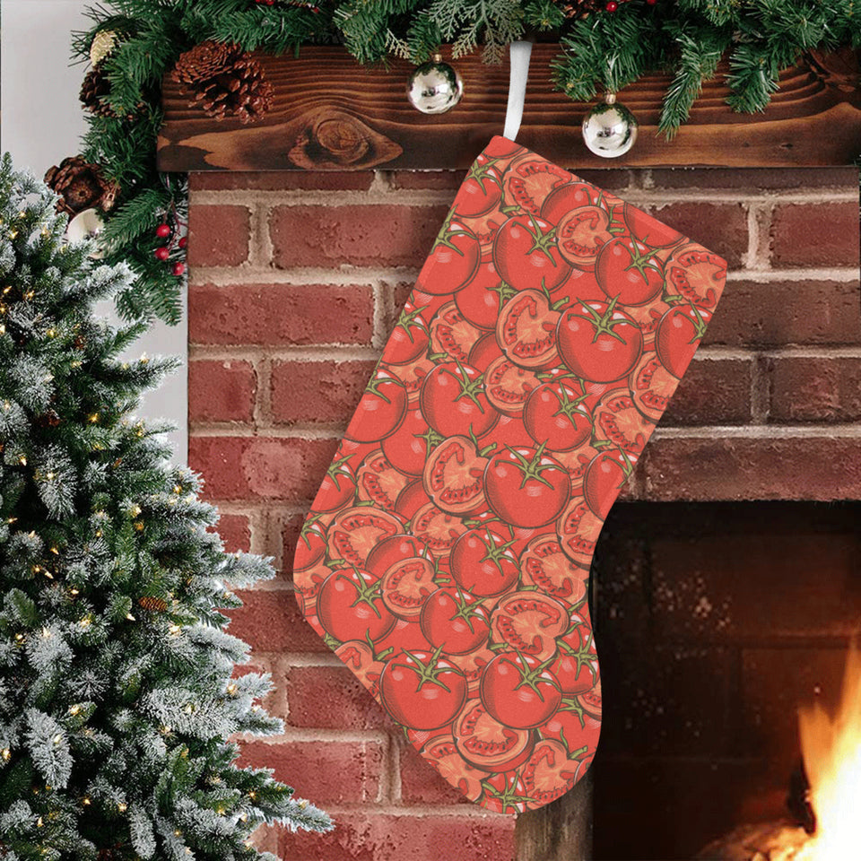 Red Tomato Pattern Christmas Stocking