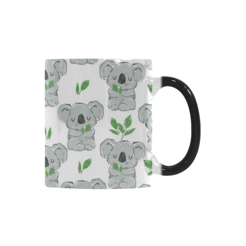 Hand drawn Koala leaves pattern Morphing Mug Heat Changing Mug