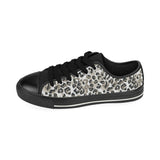 Leopard skin print pattern Men's Low Top Canvas Shoes Black