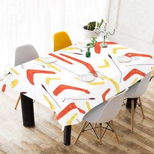 Waterclor boomerang Australian aboriginal ornament Tablecloth