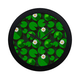 Frog waterlily pattern Elegant Black Wall Clock