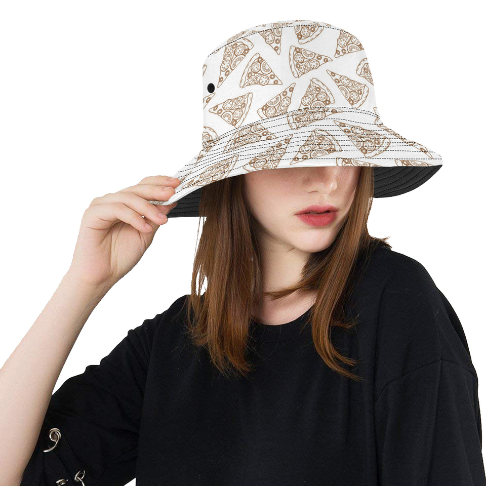 Hand drawn pizza pattern Unisex Bucket Hat