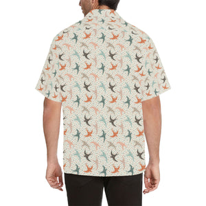 Swallow Pattern Print Design 02 Men's All Over Print Hawaiian Shirt (Model T58)