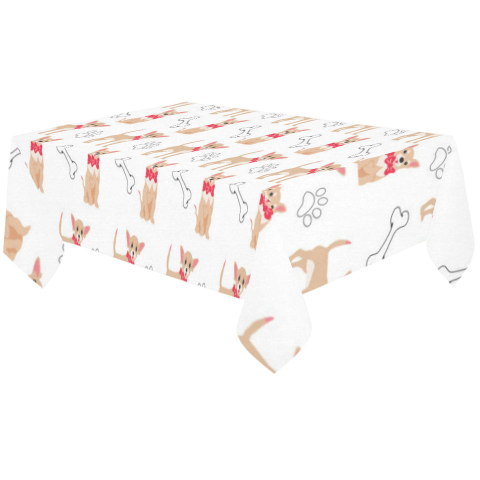 Chihuahua bone paw pattern Tablecloth
