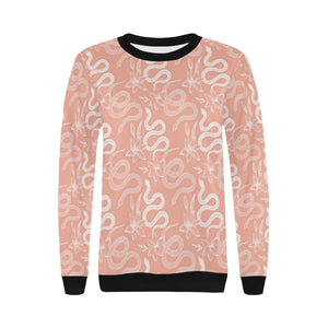 Snake lilies flower pattern Women's Crew Neck Sweatshirt