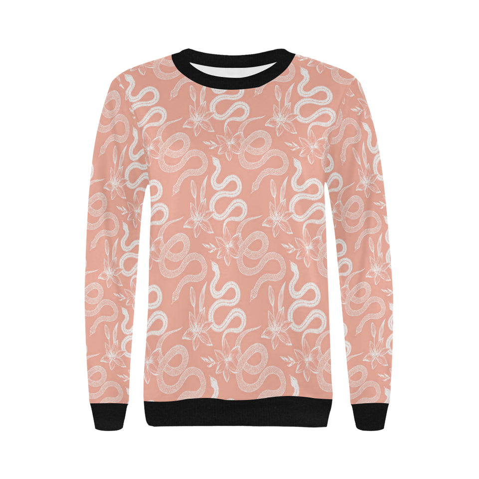 Snake lilies flower pattern Women's Crew Neck Sweatshirt