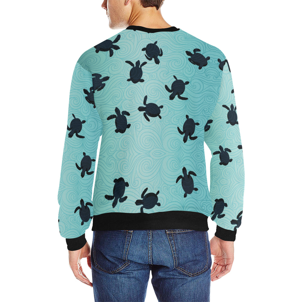 Sea turtle with blue ocean backgroud Men's Crew Neck Sweatshirt