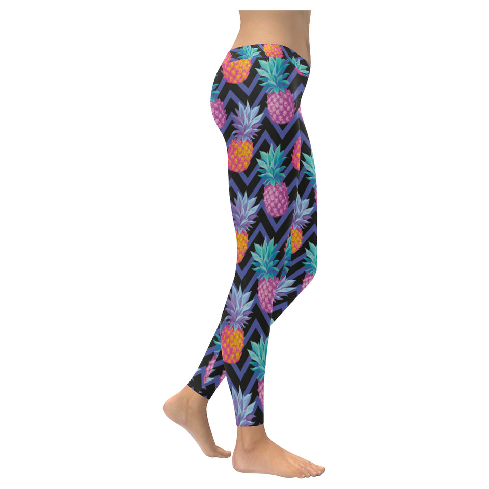 Pineapples pattern zigzag background Women's Legging Fulfilled In US