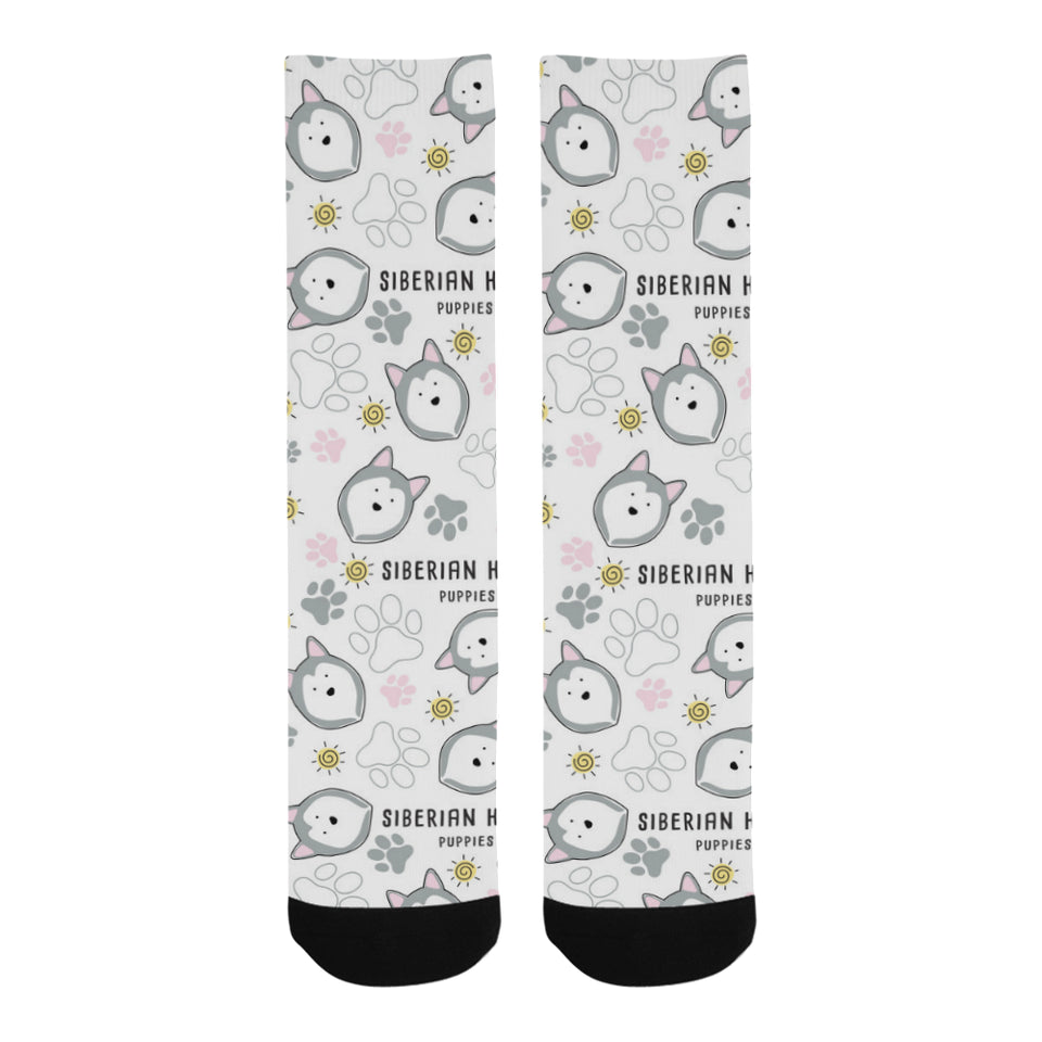 Siberian Husky design pattern Crew Socks