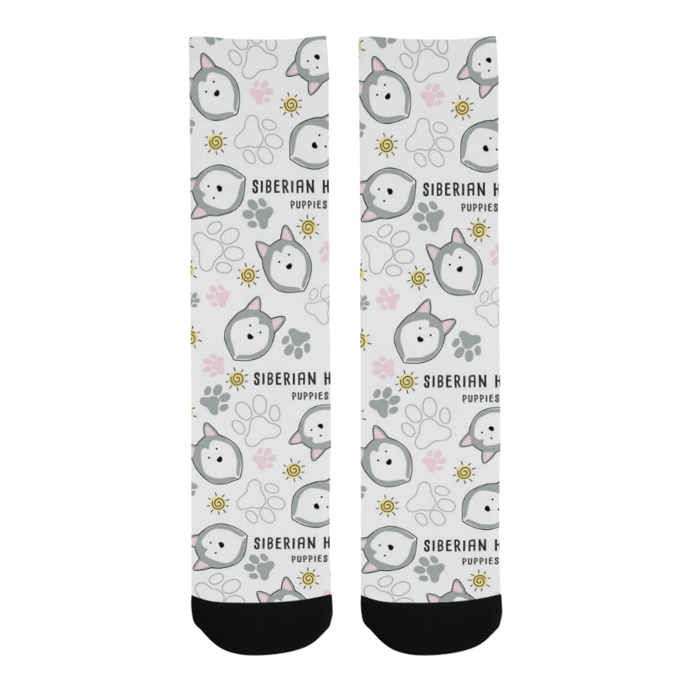 Siberian Husky design pattern Crew Socks