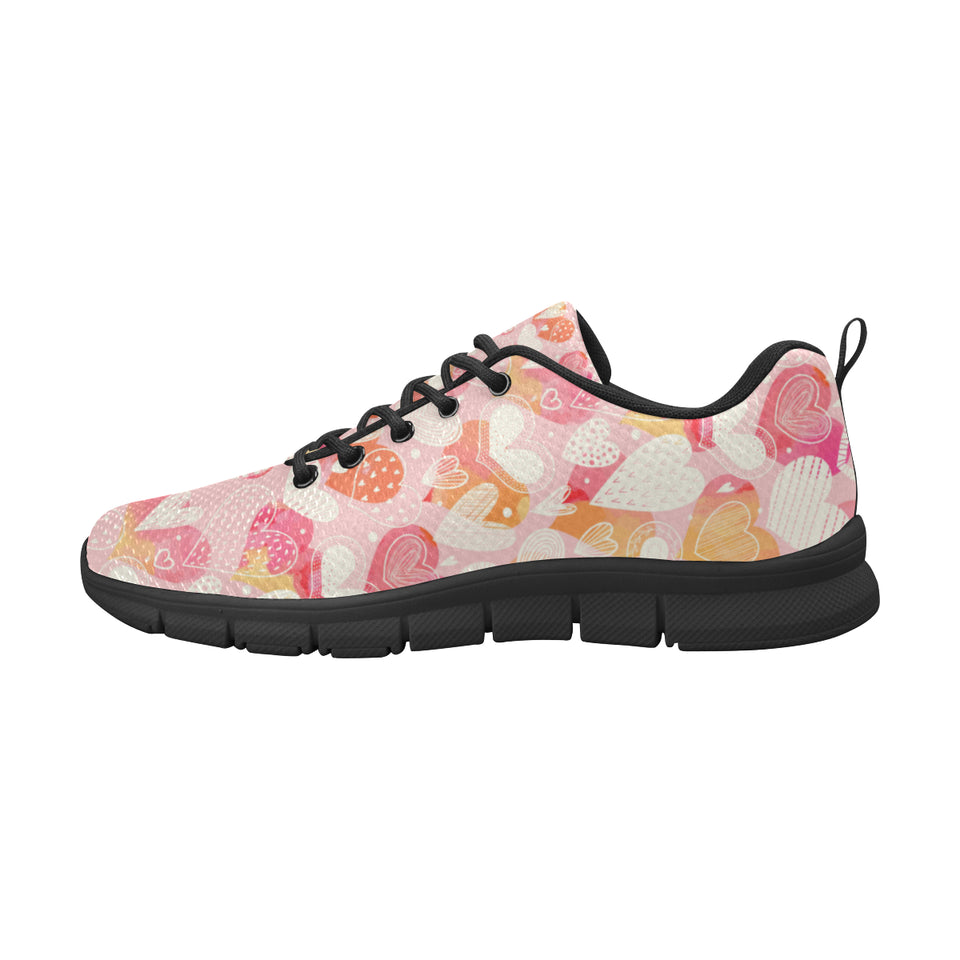 Hand drawn heart design pattern Women's Sneaker Shoes