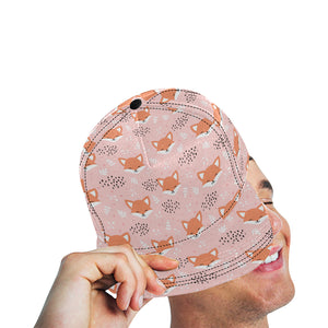 Cute fox pattern pink background All Over Print Snapback Cap