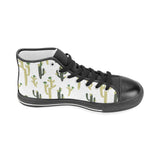 Cute cactus pattern Men's High Top Canvas Shoes Black