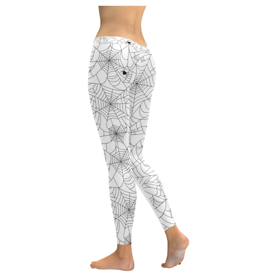 Spider web cobweb pattern white background Women's Legging Fulfilled In US