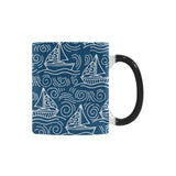 Hand drawn sailboat pattern Morphing Mug Heat Changing Mug