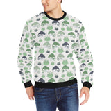 Chameleon lizard succulent plant pattern Men's Crew Neck Sweatshirt
