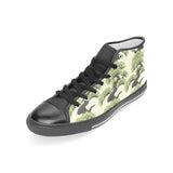 Bonsai pattern Women's High Top Canvas Shoes Black