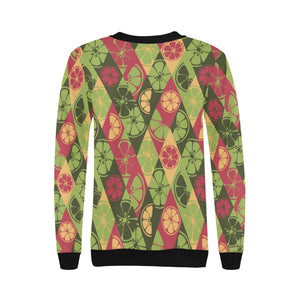 Cool Geometric lime pattern Women's Crew Neck Sweatshirt