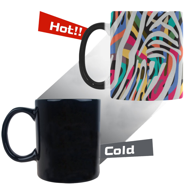 Colorful zebra skin pattern Morphing Mug Heat Changing Mug