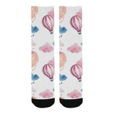 Watercolor air balloon cloud pattern Crew Socks
