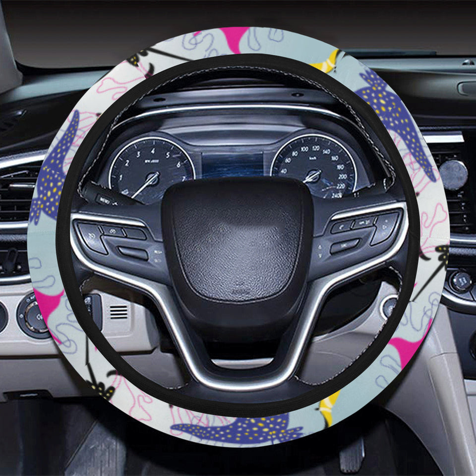 Stingray Pattern Print Design 01 Car Steering Wheel Cover