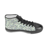 hand drawn blueberry pattern Men's High Top Canvas Shoes Black
