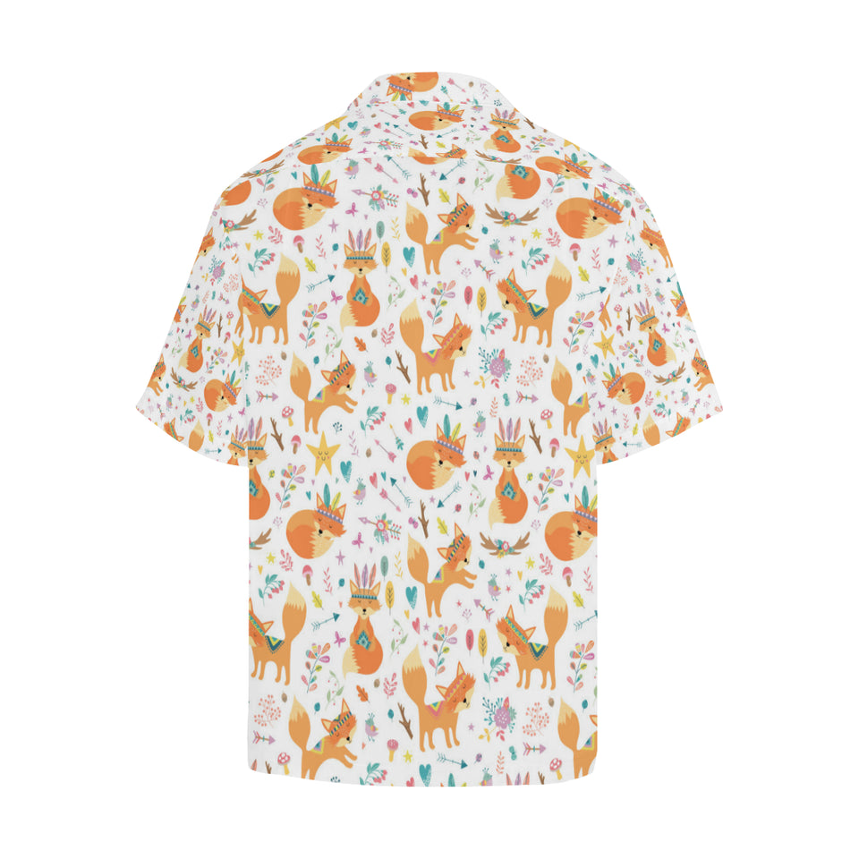 cute tribal fox pattern Men's All Over Print Hawaiian Shirt