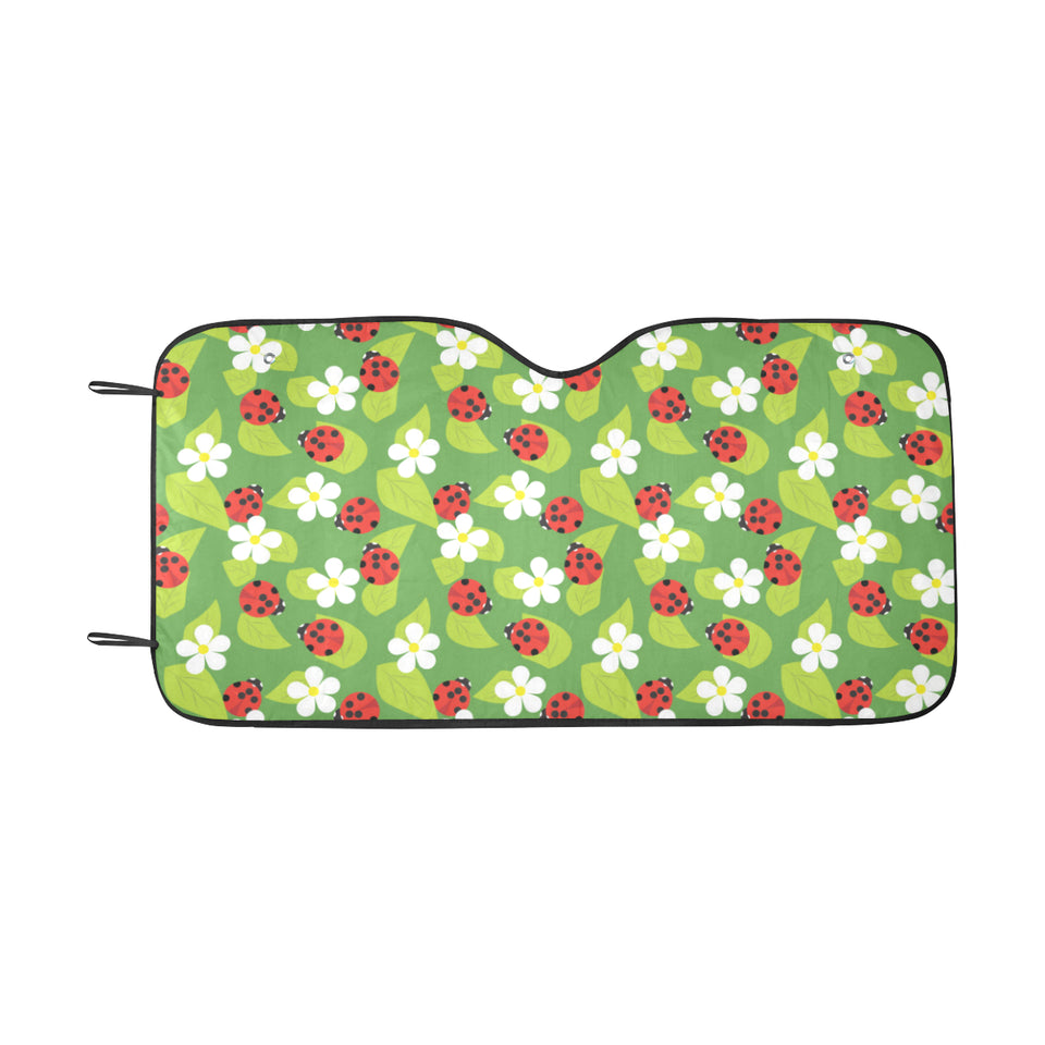 Ladybug Pattern Print Design 01 Car Sun Shade