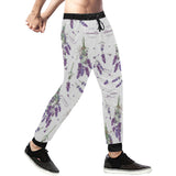 lavender flower design pattern Unisex Casual Sweatpants