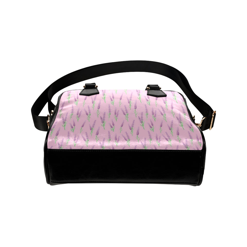 Lavender pattern pink background Shoulder Handbag