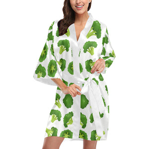 Cute broccoli pattern Women's Short Kimono Robe