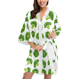 Cute broccoli pattern Women's Short Kimono Robe