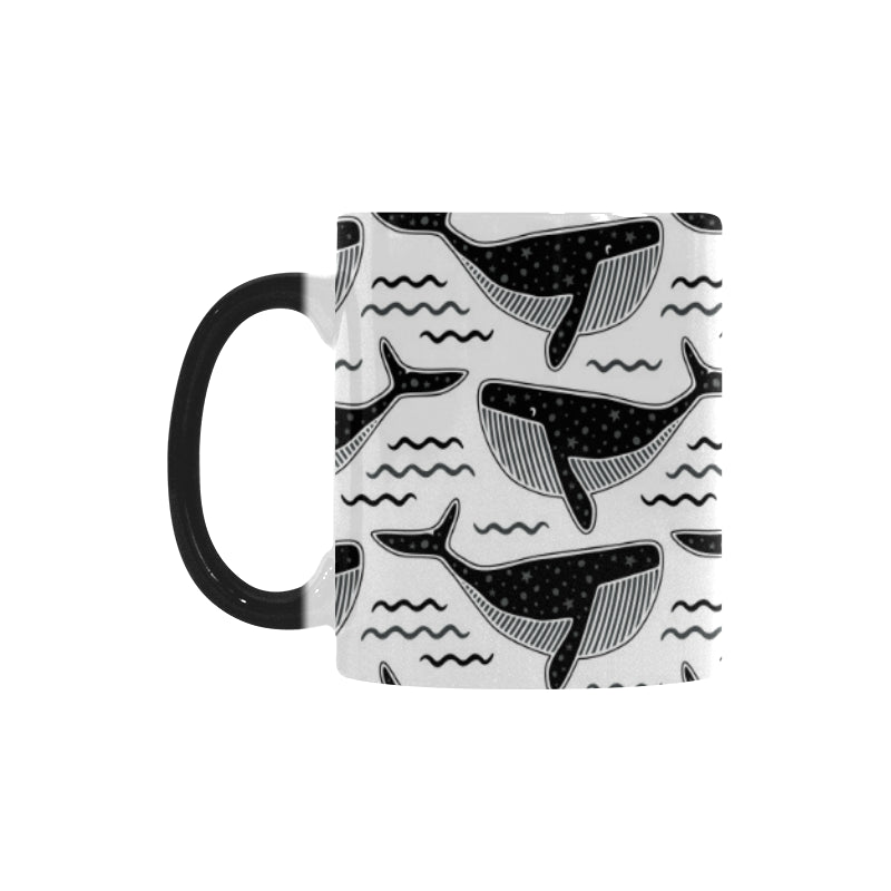 Black whale pattern Morphing Mug Heat Changing Mug