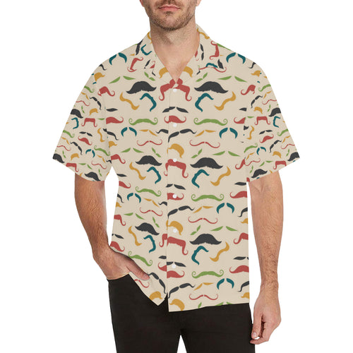 Mustache Beard Pattern Print Design 03 Men's All Over Print Hawaiian Shirt (Model T58)