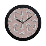 Cute zebra pattern Elegant Black Wall Clock