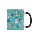 Christmas cute siberian husky puppie pattern Morphing Mug Heat Changing Mug