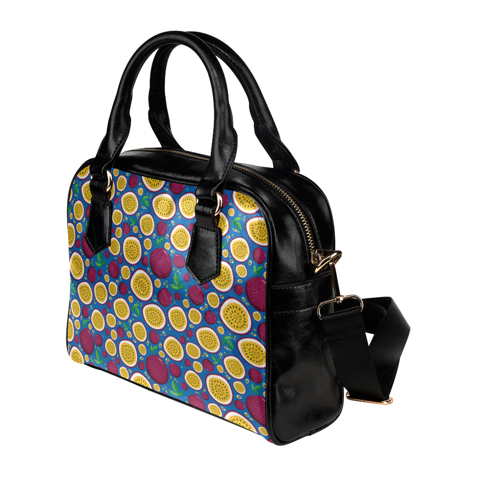 Passion fruit blue background Shoulder Handbag