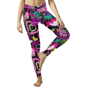 heart dot wave star creative design pattern Women's Legging Fulfilled In US