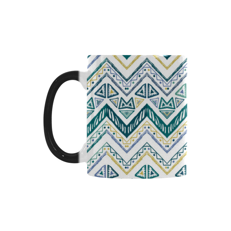 zigzag  chevron paint design pattern Morphing Mug Heat Changing Mug