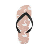 Swan flower light pink background Unisex Flip Flops