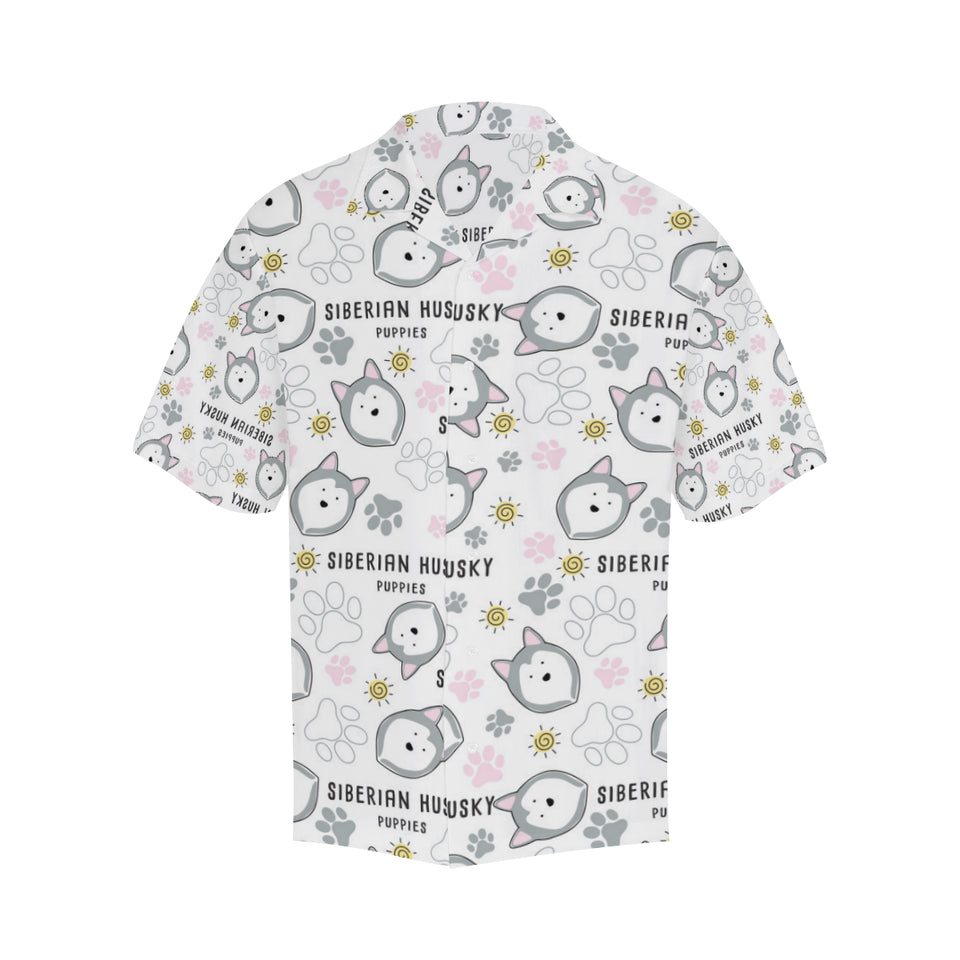 Siberian Husky design pattern Men's All Over Print Hawaiian Shirt