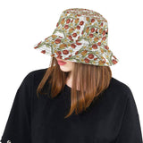 Red tulips and daffodils pattern Unisex Bucket Hat