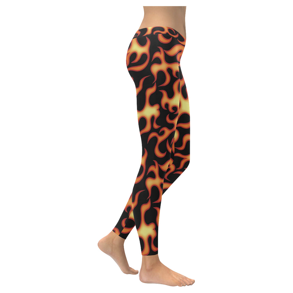 Fire flame dark pattern Women's Legging Fulfilled In US
