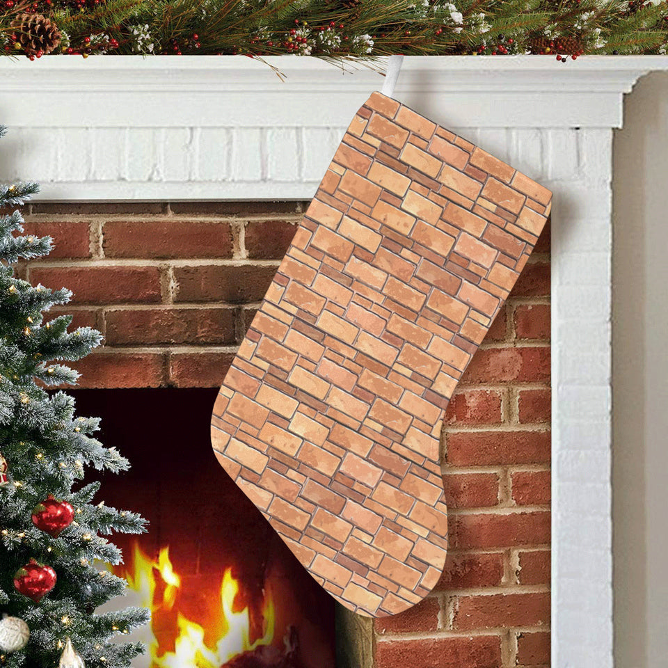 Brick Printed Pattern Print Design 04 Christmas Stocking