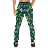 Lime ice flower pattern Unisex Casual Sweatpants
