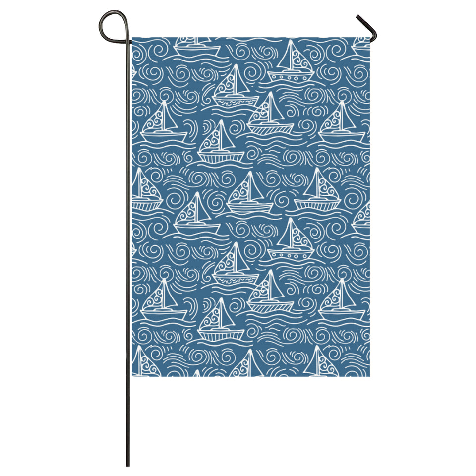 Hand drawn sailboat pattern House Flag Garden Flag