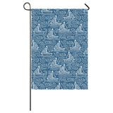 Hand drawn sailboat pattern House Flag Garden Flag