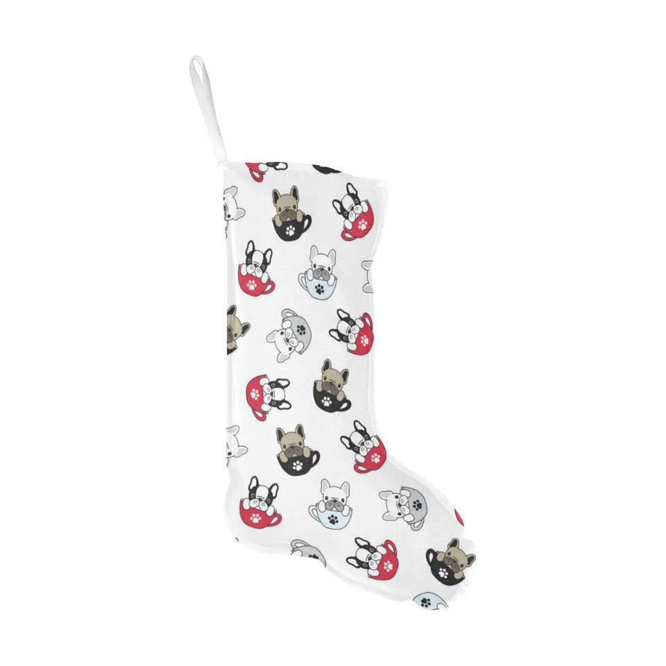 French bulldog cup paw pattern Christmas Stocking